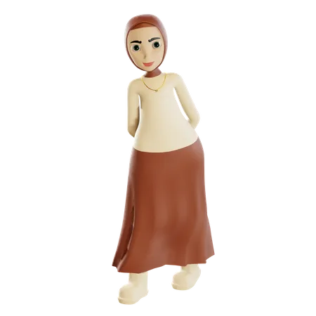 Hijab femenino  3D Illustration