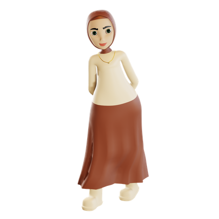 Hijab femme  3D Illustration