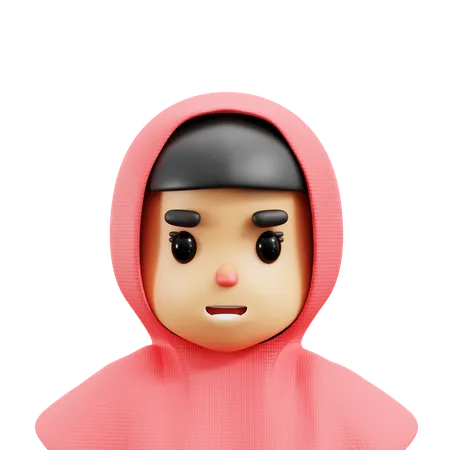 Fille hijab  3D Icon