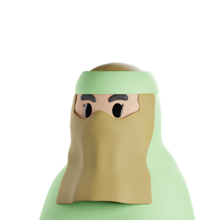 Fille hijab  3D Icon