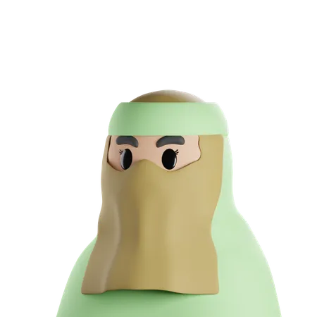 Fille hijab  3D Icon