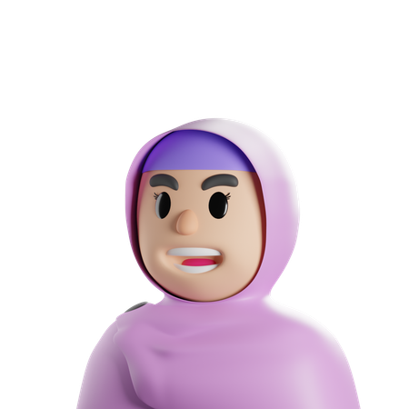 Fille hijab  3D Icon