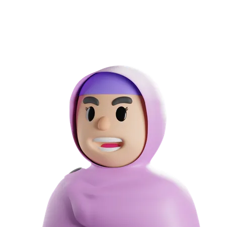 Fille hijab  3D Icon