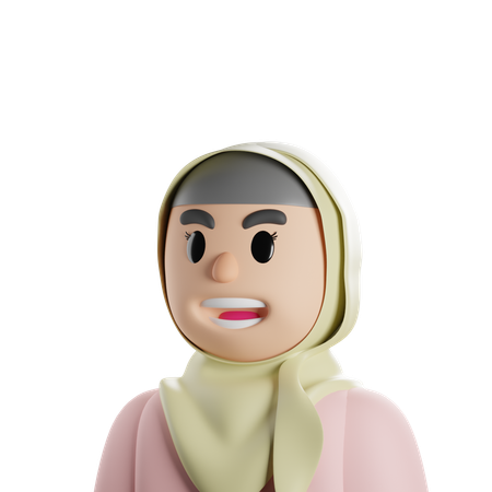 Fille hijab  3D Icon