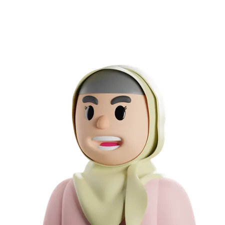 Fille hijab  3D Icon