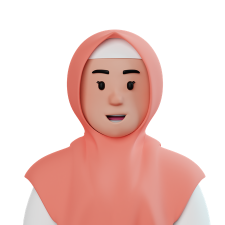 Fille hijab  3D Illustration