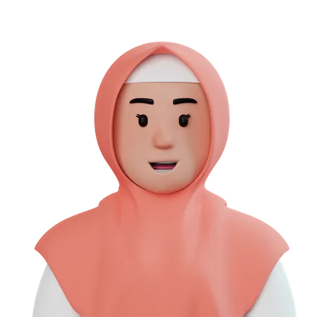 Fille hijab  3D Illustration