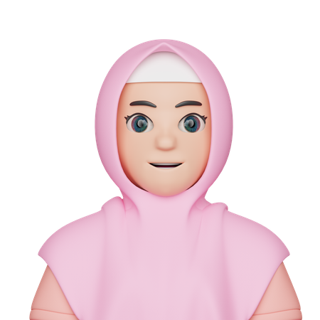 Fille hijab  3D Icon