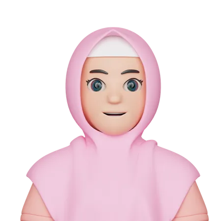 Fille hijab  3D Icon