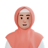 3d hijab girl logo