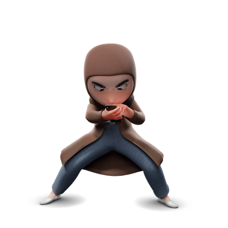 Hijab Girl Angry  3D Icon