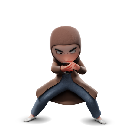 Hijab Girl Angry 3D Illustration