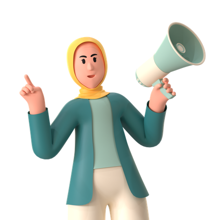 Desconto promocional para meninas Hijab  3D Illustration