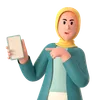 Hijab Girl Showing Smartphone