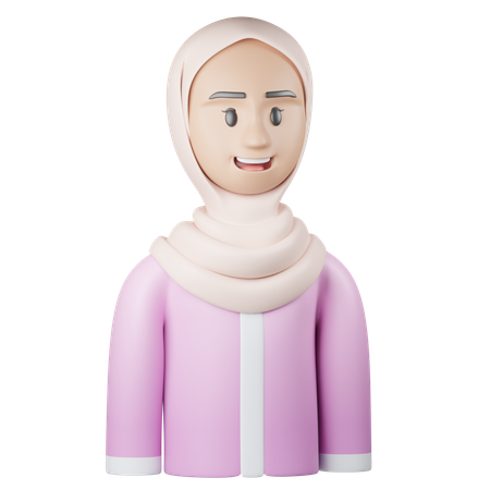 Hijab de niña islámica  3D Icon