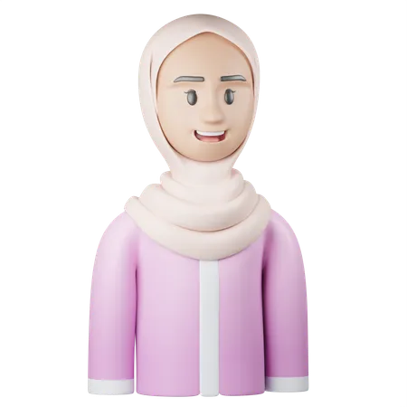 Hijab de niña islámica  3D Icon