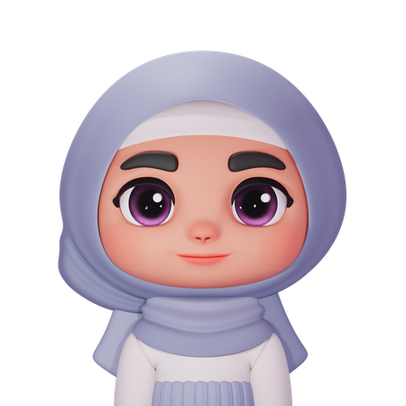 Hijab Kid  3D Icon