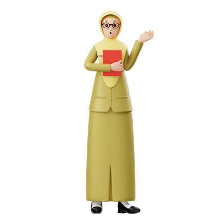 Hijab-Lehrerin hält Vortrag  3D Icon