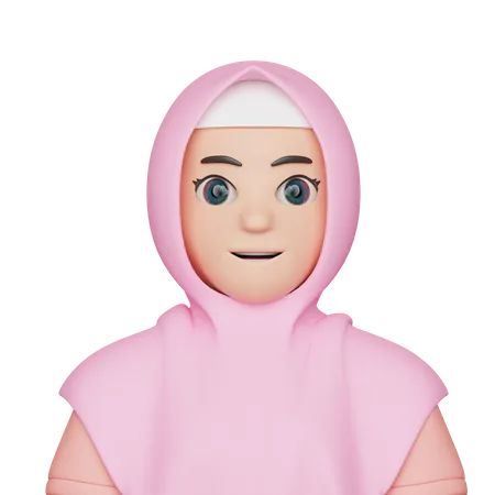 Hijab-Mädchen  3D Icon