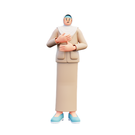 Professeur de hijab expliquant  3D Illustration
