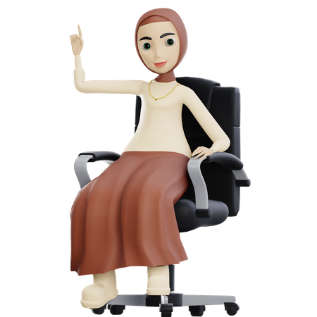 Hijab auf Stuhl sitzend  3D Illustration