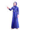 hijab woman pointing something
