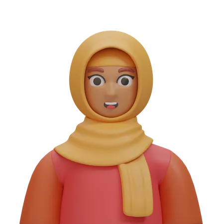 Le sourire de la fille du hijab  3D Icon