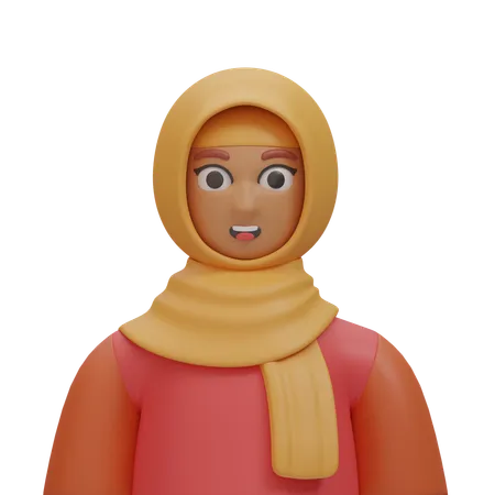 Hijab's girl smile  3D Icon