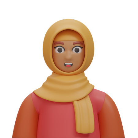 Hijab's girl smile  3D Icon