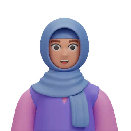 Hijab's girl smiling  3D Icon