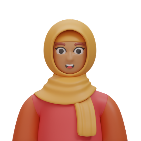 La sonrisa de niña del hijab  3D Icon