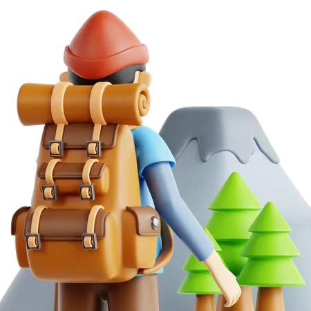 Hiking  3D Icon