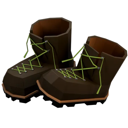 Hiking Boots Illustration In 3 D Design 3D Icon