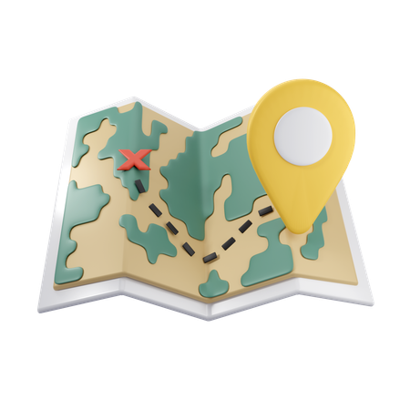 Hiking Map  3D Icon