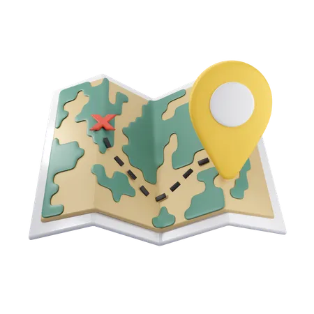 Hiking Map  3D Icon