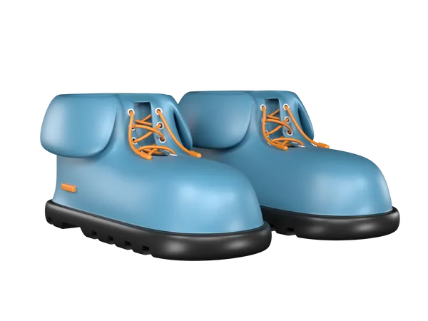 Hiking Shoes 3D Illustration