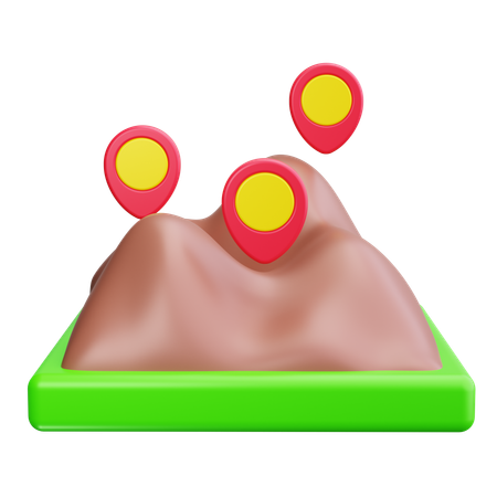 등산로  3D Icon