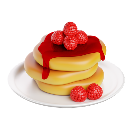 Himbeer-Pfannkuchen  3D Icon