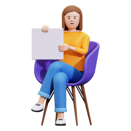 Hiring Employee With Blank Board  3D Illustration
