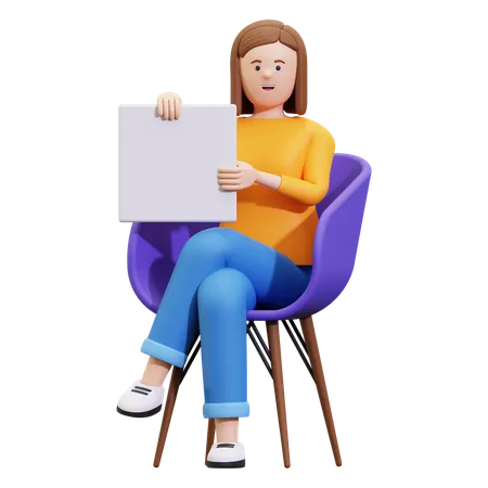 Hiring Employee With Blank Board  3D Illustration
