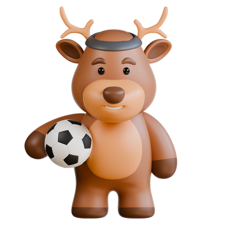 Hirsch Fußball  3D Icon