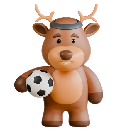 Hirsch Fußball  3D Icon