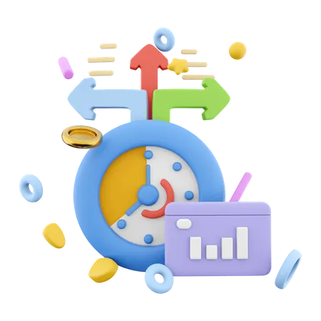 Histograma de crescimento  3D Icon