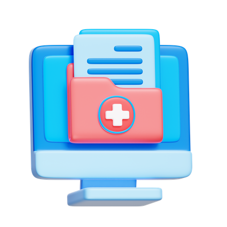 Historial médico en línea  3D Icon