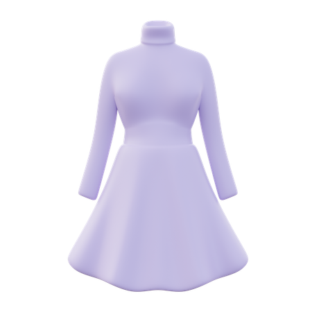 Robe mini femme hiver automne  3D Icon