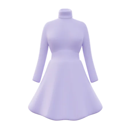 Robe mini femme hiver automne  3D Icon