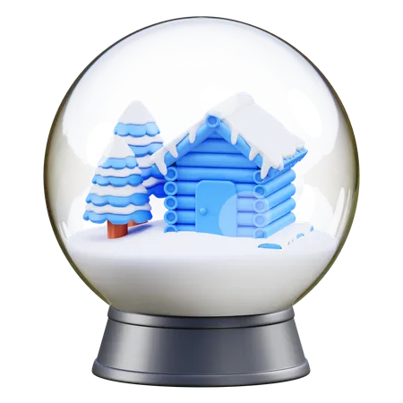 Verre de maison d'hiver  3D Icon