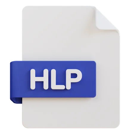 3 D Illustration Of Hlp File Extension 3D Icon