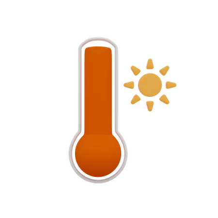 Wetter mit hohen Temperaturen  3D Icon