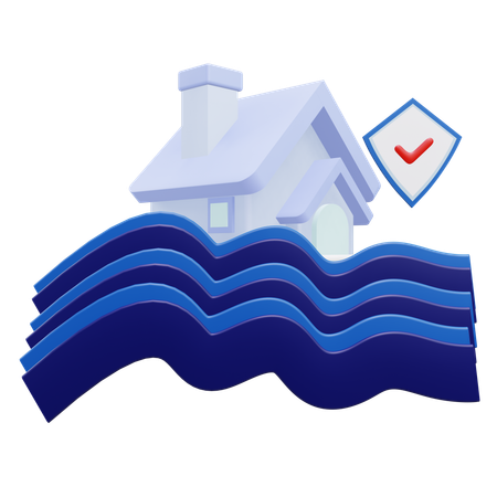 Hochwasserversicherung  3D Icon